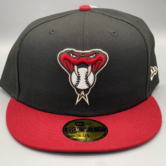Arizona Diamondbacks New Era 2017 59FIFTY Fitted Hat Snake Black Red Size 8 NEW - Picture 2 of 8